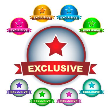 Exclusive emblem. Vector set. clipart