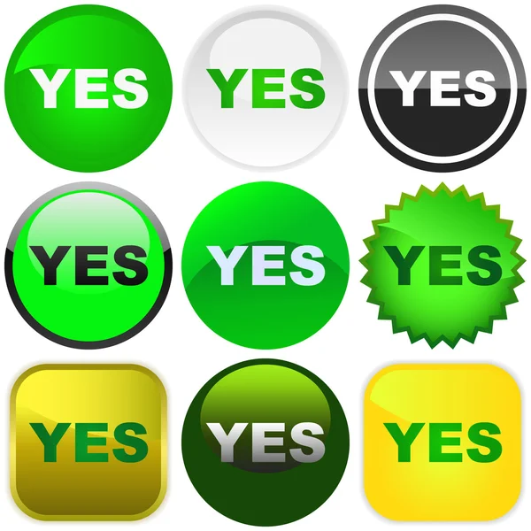 YES button set — Stock Vector