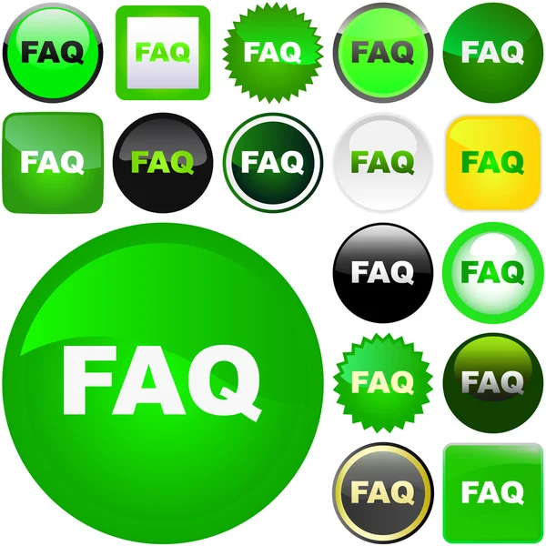 FAQ botones . — Vector de stock