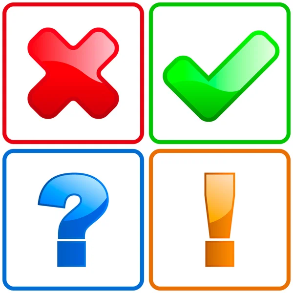 Vector exclamation and question elements. — Stock Vector