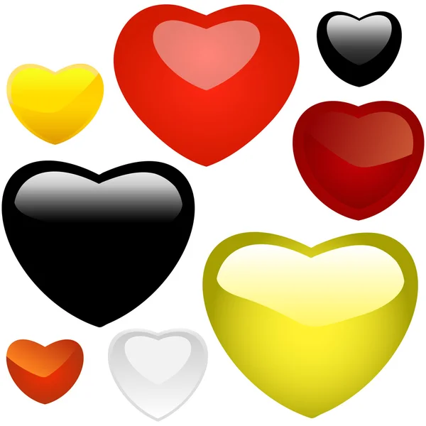 Coleção vetorial de ícones cardíacos . —  Vetores de Stock