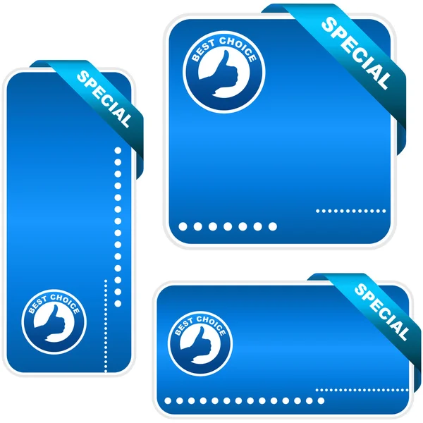 Set van blauwe banners te koop — Stockvector