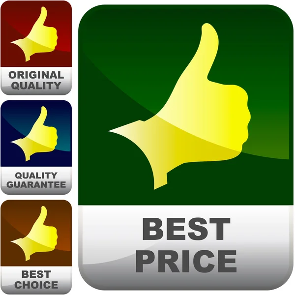 Conjunto de melhores selos garantidos de preço e qualidade . — Vetor de Stock