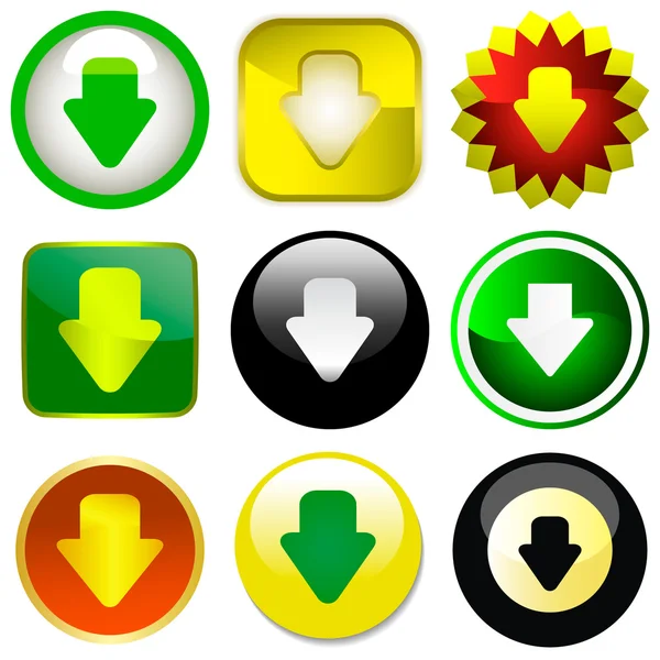 Download icons. Vector set. — Stock Vector