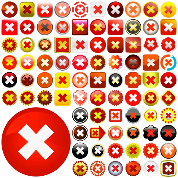 Rejected vector buttons. Vector set. — Stock Vector