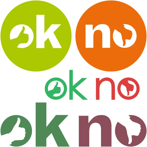 OK and NO icon. Векторный набор символов . — стоковый вектор