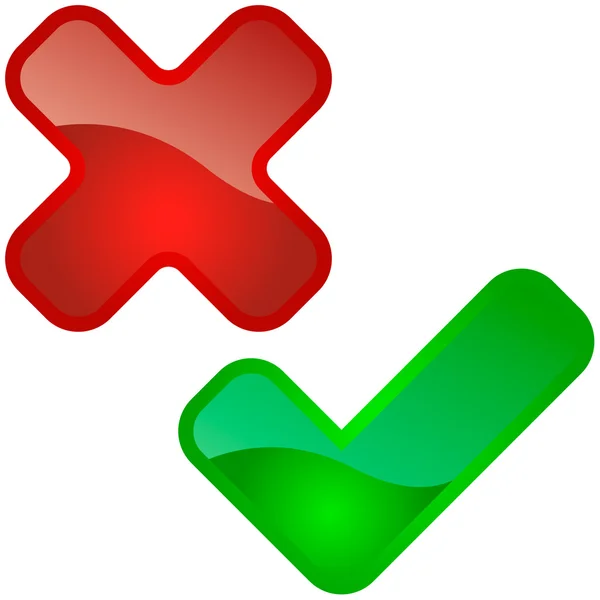 Set di icone approvate e rifiutate — Vettoriale Stock