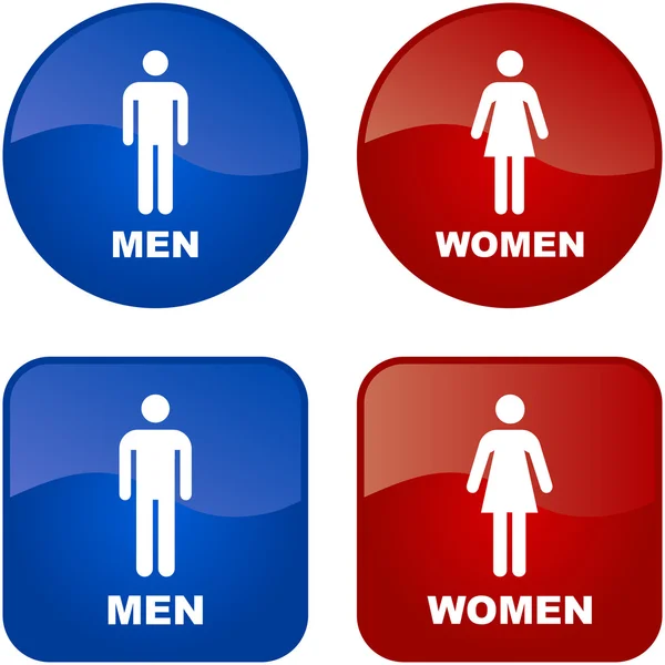Símbolos masculino y femenino. ilustraciones vectoriales — Vector de stock