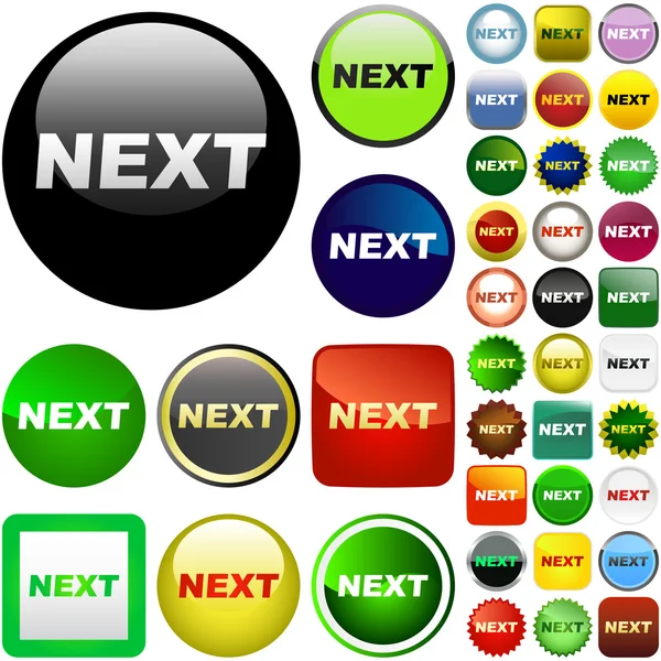 Next button. Vector set for web. — Stock Vector