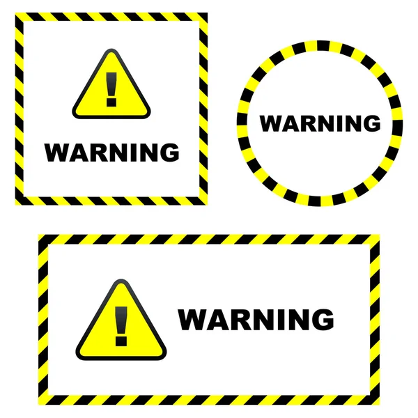 Étiquette vectorielle d'avertissement. Modèles vectoriels . — Image vectorielle