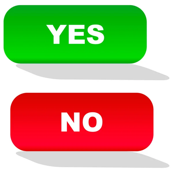 Кнопка "Да" и "Нет" для веб . — стоковый вектор