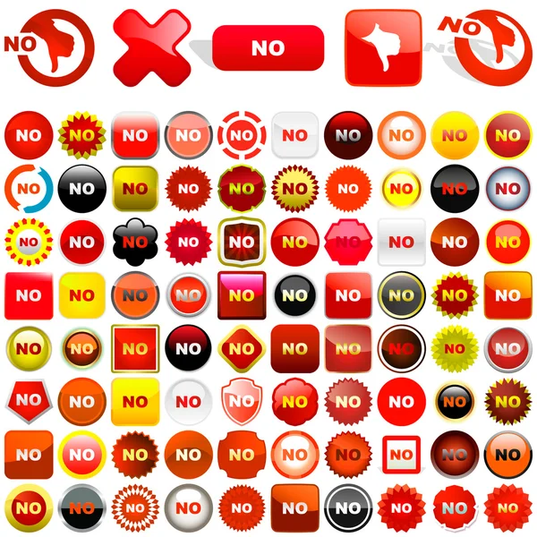 Rejected vector buttons — Stock Vector