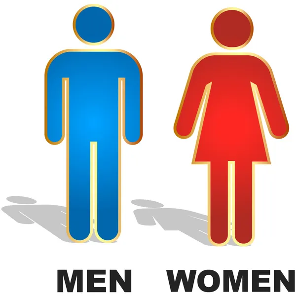 Män och kvinnor tecken. grafiska element set. — Stock vektor