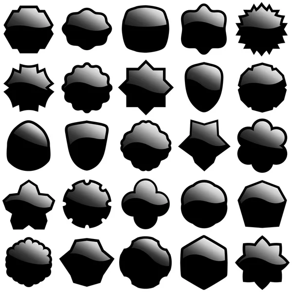 Vector shields for design. Black collection — Stock Vector