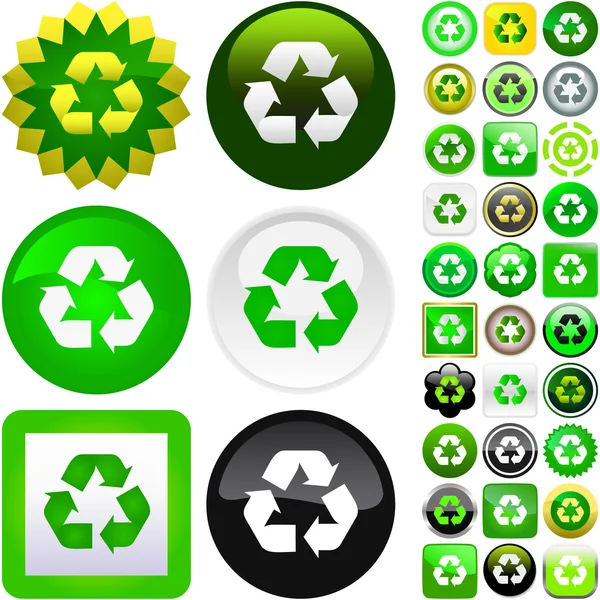 Recycle symbol collection. Vector illustration. — Stock Vector