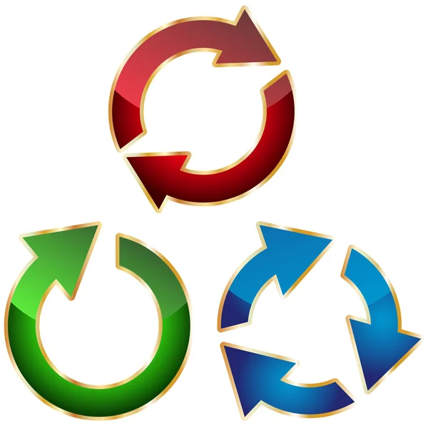 Recycling-Symbolsammlung. Vektorillustration. — Stockvektor