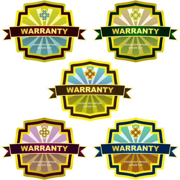 WARRANTY. Vector label set for sale. — Stock Vector