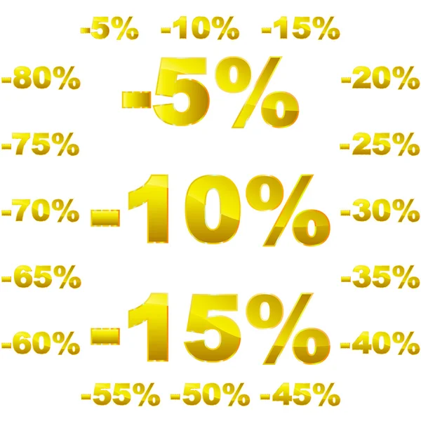 Rabattaufkleber-Vorlagen mit unterschiedlichen Prozentsätzen — Stockvektor