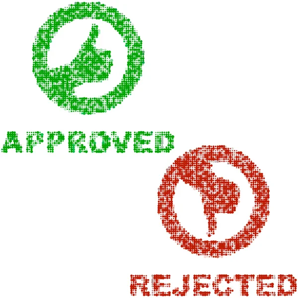 Approved and rejected stickers. — Stock Vector