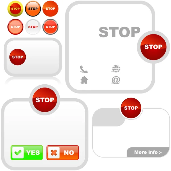 Stop button for web. — Stock Vector