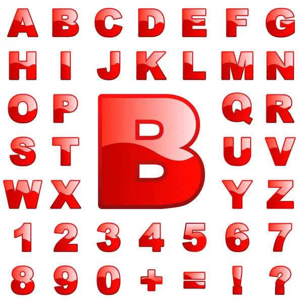 Αλφάβητο. κόκκινο συλλογή. — Διανυσματικό Αρχείο