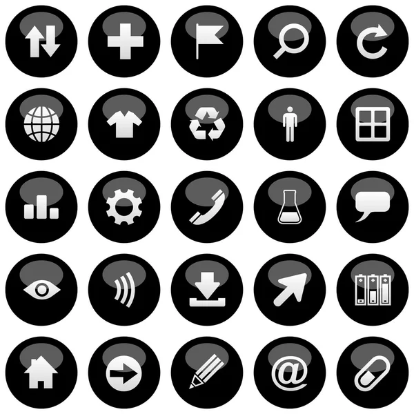 Web ボタン。黒のコレクション. — ストックベクタ