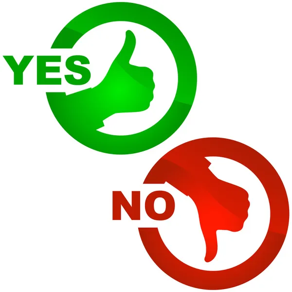 Sí y No icono. — Vector de stock