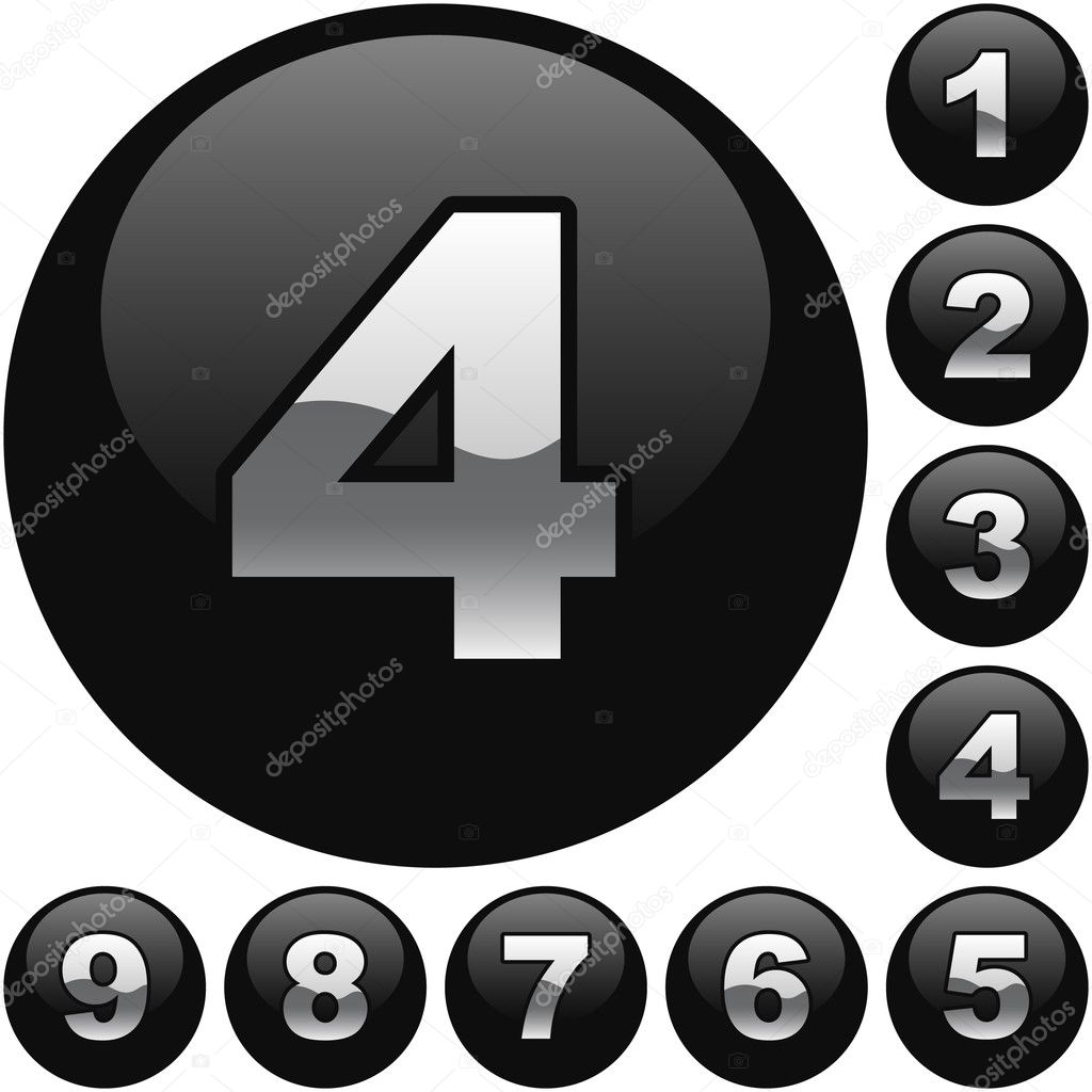 Number button set. Stock Vector Image by ©studiom1 #1437978