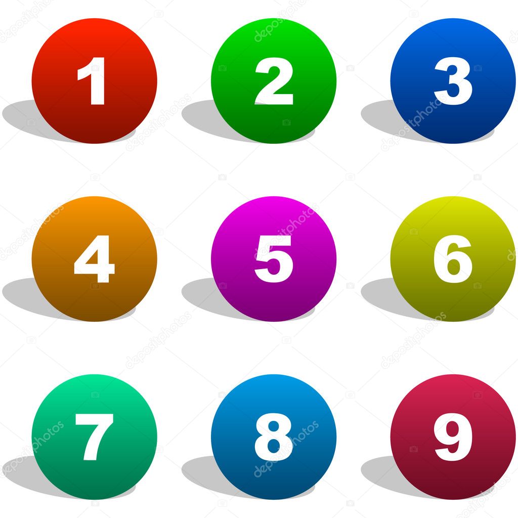 Number icons. Vector set. Stock Vector Image by ©studiom1 #1438625