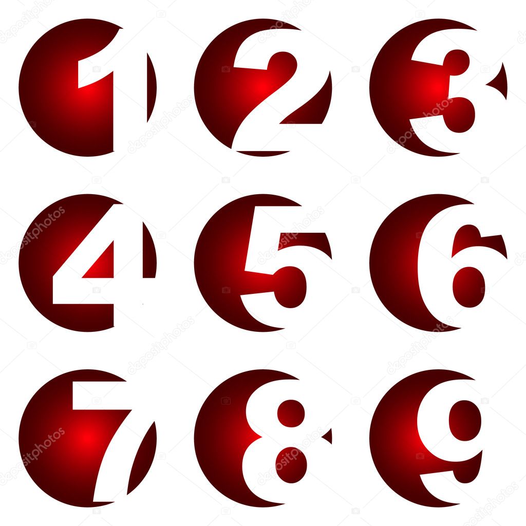 Number icons. Vector set.