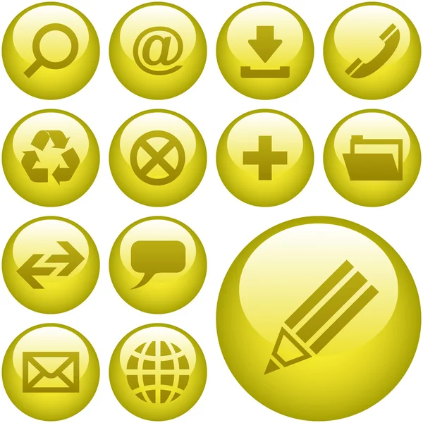 Arany button gyűjtemény. — Stock Vector