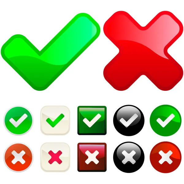Approved and rejected buttons. — Stock Vector