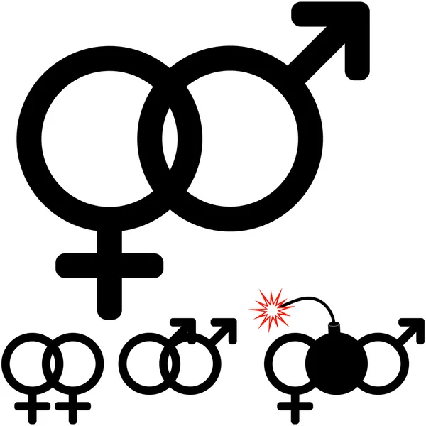 Mannen en vrouwen pictogrammen. — Stockvector