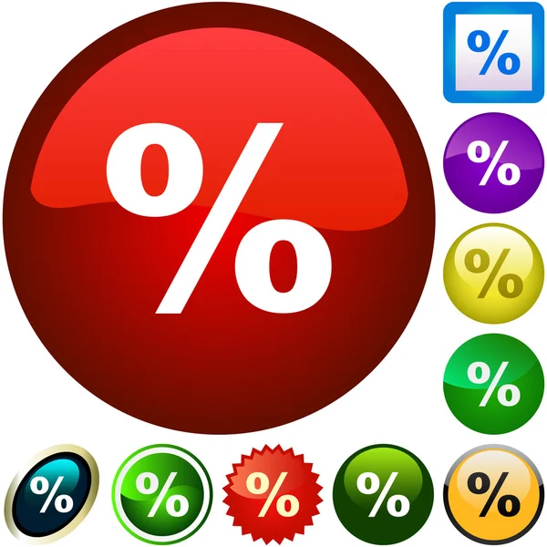 Botão percentual — Vetor de Stock