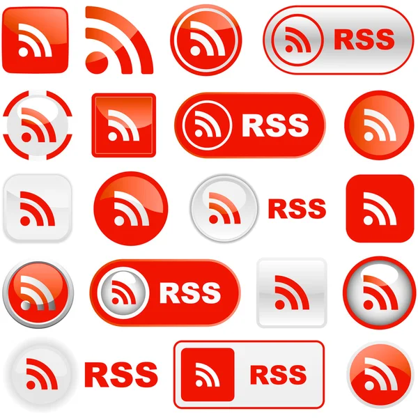Conjunto de botões RSS . — Vetor de Stock