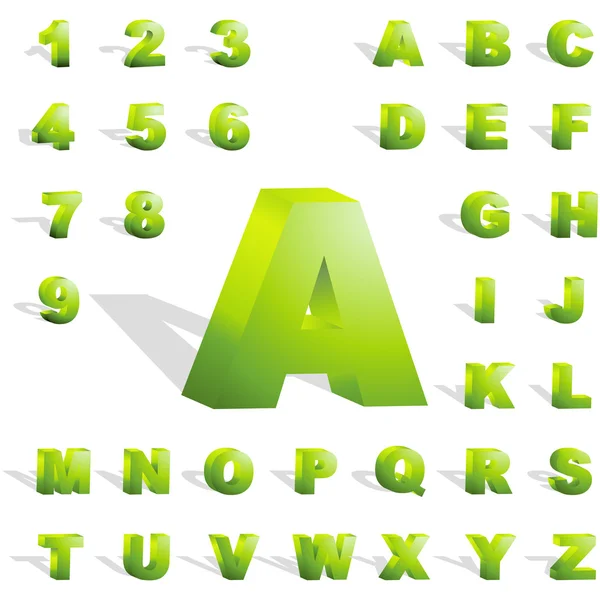 Lettres et chiffres vecteur simbols — Image vectorielle