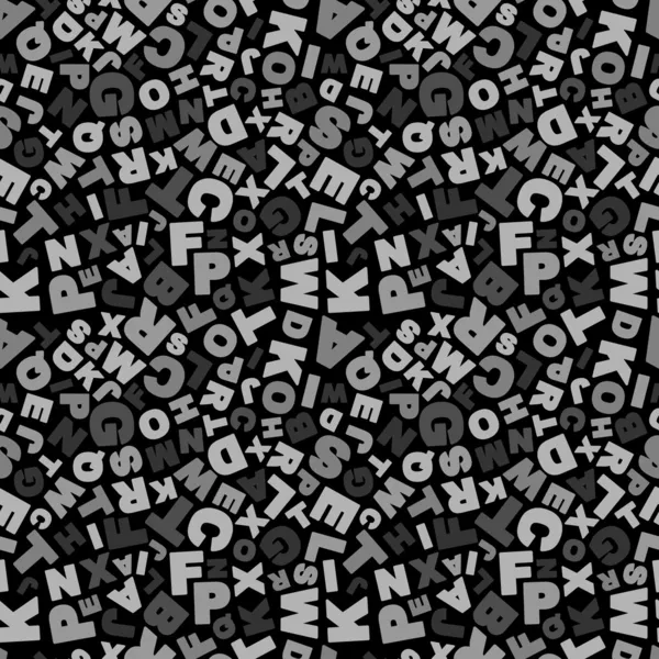 Fond sans couture avec mélange de lettres . — Image vectorielle