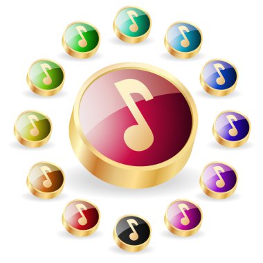 Vector music button set clipart