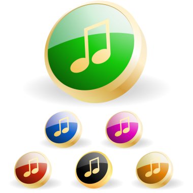 Vector music button set clipart