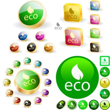 Eco button. clipart