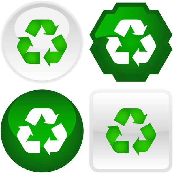 Przycisk symbol recyklingu. wektor zestaw — Wektor stockowy