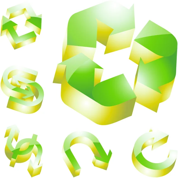 Recycle symbool knop. vector set. — Stockvector