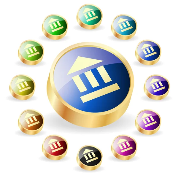 Icona della banca impostata per il web. Collezione vettoriale . — Vettoriale Stock