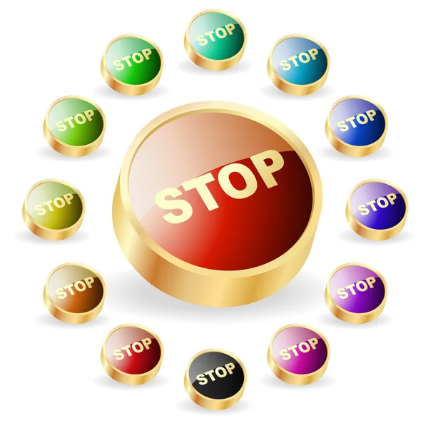 Stop κουμπί σύνολο — Διανυσματικό Αρχείο