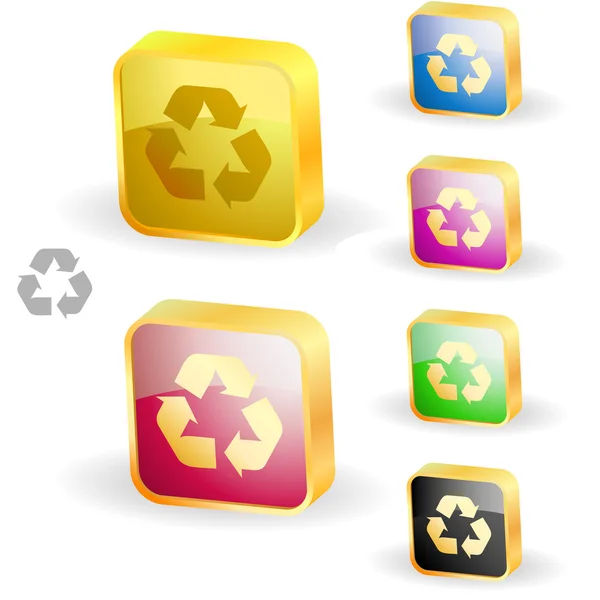 Ensemble de boutons de recyclage. Collecte vectorielle . — Image vectorielle