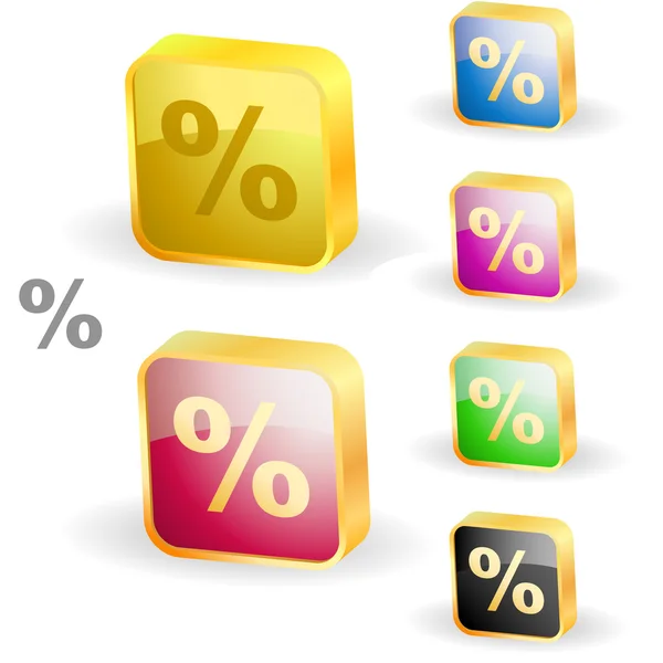 Botão percentual definido. Ilustração vetorial . — Vetor de Stock