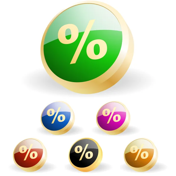 Botão percentual definido. Ilustração vetorial . — Vetor de Stock