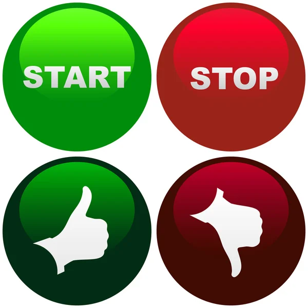 Juego de botones START y STOP — Archivo Imágenes Vectoriales