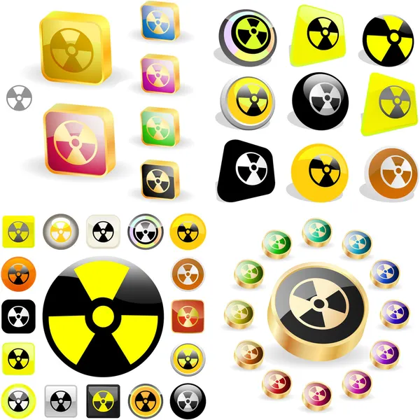 Radioaktives Symbol. Vektorsatz. — Stockvektor