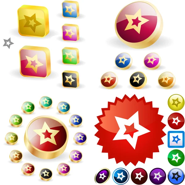 Star collection. Vector illustration. — Stock Vector